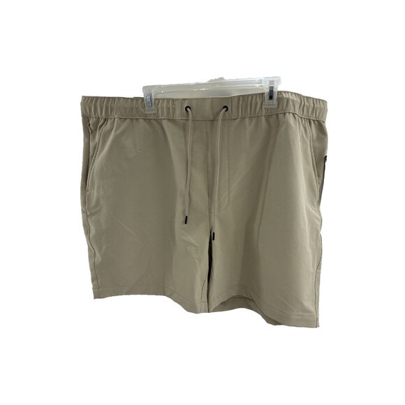 Goodfellow Co Mens 2XL Tech Jogger Shorts Beige Stretch Drawstring Casual - Picture 1 of 7